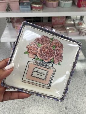 Pink Floral Ceramic Trinket Dish